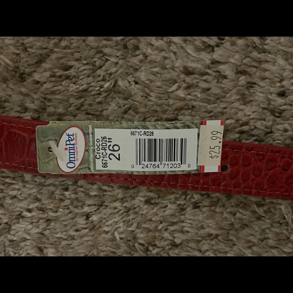 Red leather dog collar